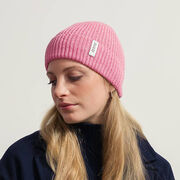 Pink recycled cotton rib knit hat